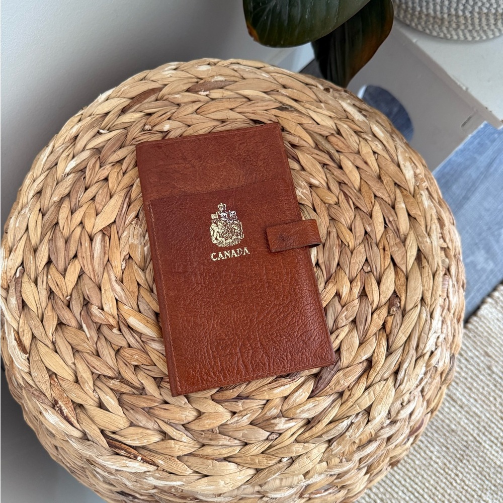 Vintage Brown Leather Passport Holder